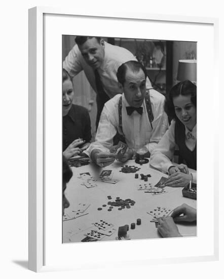 Poker Game Being Played with Pennies Instead of Chips-Nina Leen-Framed Photographic Print