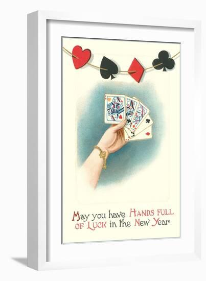 Poker Hand with Three Queens-null-Framed Art Print