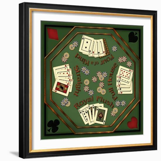 Poker Table-Kate Ward Thacker-Framed Giclee Print