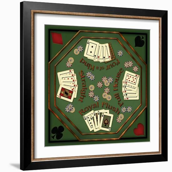 Poker Table-Kate Ward Thacker-Framed Premium Giclee Print