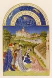 Gathering the Harvest and Tending Sheep Close to the Chateau De Poitiers-Pol De Limbourg-Art Print