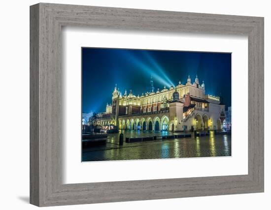 Poland, Krakow. Market Square at Night.-bloodua-Framed Photographic Print