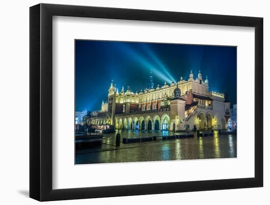 Poland, Krakow. Market Square at Night.-bloodua-Framed Photographic Print