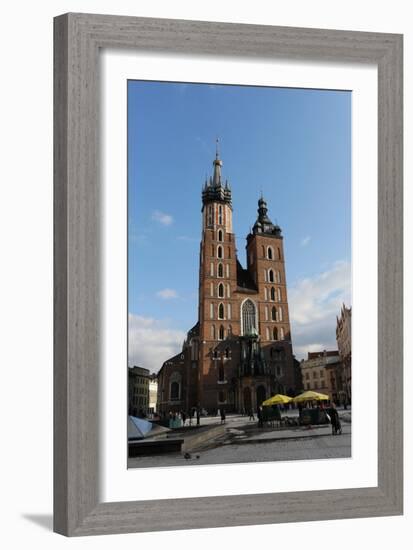 Poland. Krakow. View of the Central Market Square with Saint Mary's Basilica Founded in 1222 by…-null-Framed Giclee Print