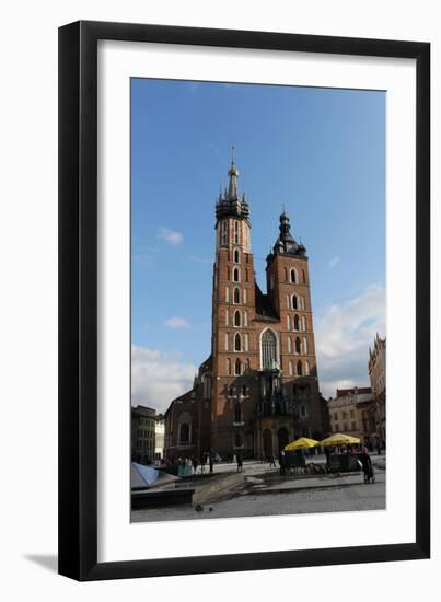 Poland. Krakow. View of the Central Market Square with Saint Mary's Basilica Founded in 1222 by…-null-Framed Giclee Print