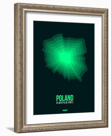 Poland Radiant Map 1-NaxArt-Framed Art Print