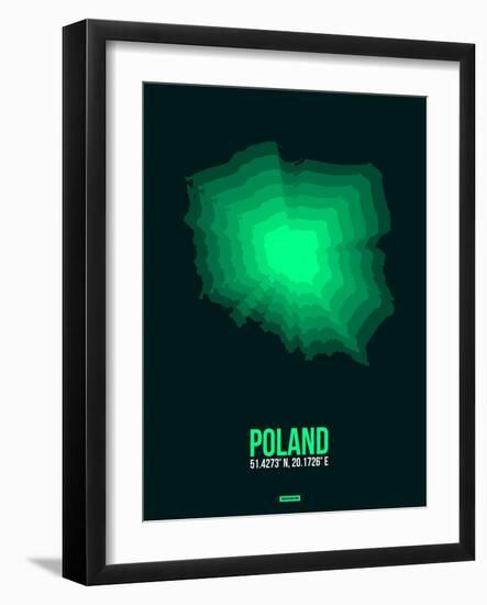 Poland Radiant Map 1-NaxArt-Framed Art Print