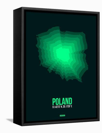 Poland Radiant Map 1-NaxArt-Framed Stretched Canvas