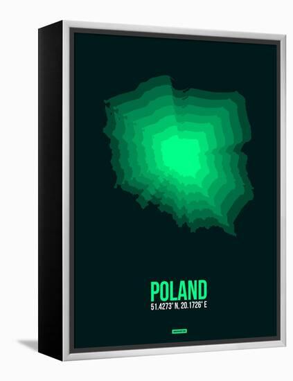 Poland Radiant Map 1-NaxArt-Framed Stretched Canvas