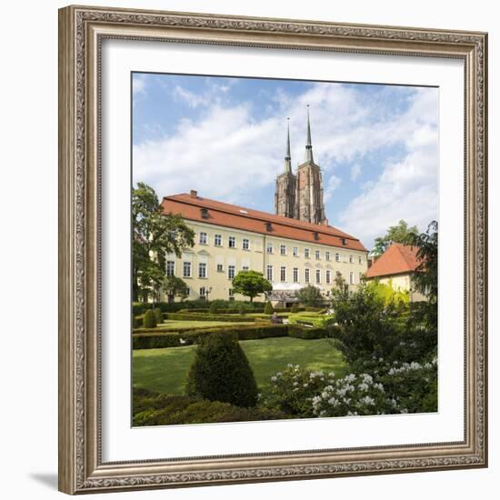 Poland, Wroclaw, Wroclaw Cathedral, Garden-Roland T. Frank-Framed Photographic Print