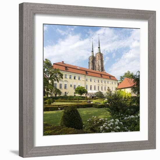 Poland, Wroclaw, Wroclaw Cathedral, Garden-Roland T. Frank-Framed Photographic Print