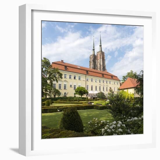 Poland, Wroclaw, Wroclaw Cathedral, Garden-Roland T. Frank-Framed Photographic Print