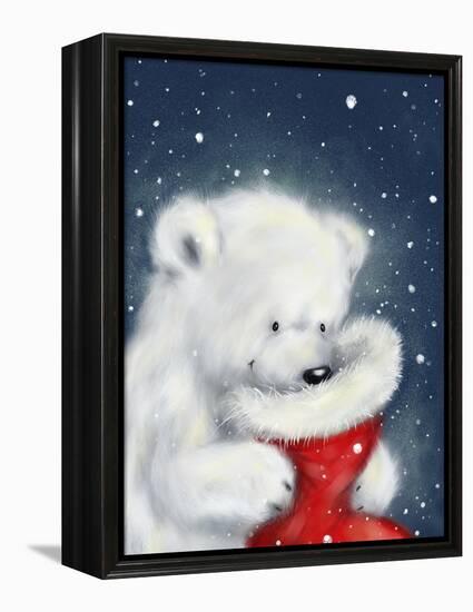 Polar Bear And Christmas Sock-MAKIKO-Framed Premier Image Canvas