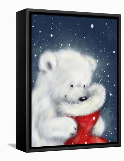 Polar Bear And Christmas Sock-MAKIKO-Framed Premier Image Canvas
