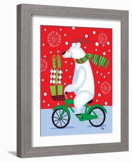 Polar Bear & Bicicle-Teresa Woo-Framed Art Print