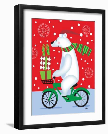 Polar Bear & Bicicle-Teresa Woo-Framed Art Print