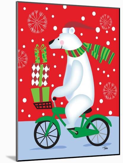 Polar Bear & Bicicle-Teresa Woo-Mounted Art Print