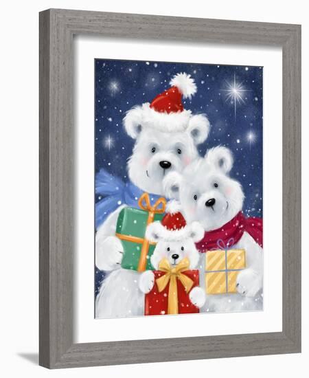 Polar Bear family with Presents-MAKIKO-Framed Giclee Print