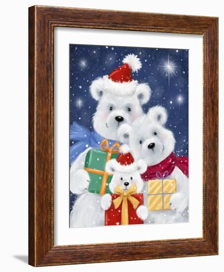 Polar Bear family with Presents-MAKIKO-Framed Giclee Print