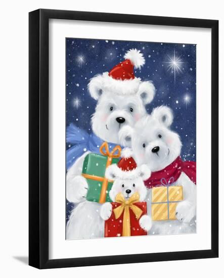 Polar Bear family with Presents-MAKIKO-Framed Giclee Print