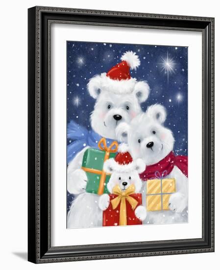 Polar Bear family with Presents-MAKIKO-Framed Giclee Print