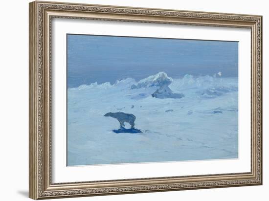 Polar Bear Hunting in the Moonlight, 1899-Alexander Borisov-Framed Giclee Print