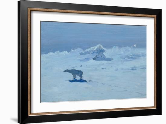 Polar Bear Hunting in the Moonlight, 1899-Alexander Borisov-Framed Giclee Print