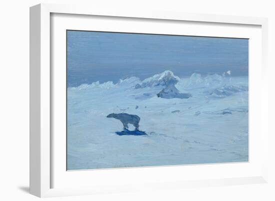 Polar Bear Hunting in the Moonlight, 1899-Alexander Borisov-Framed Giclee Print