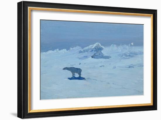 Polar Bear Hunting in the Moonlight, 1899-Alexander Borisov-Framed Giclee Print