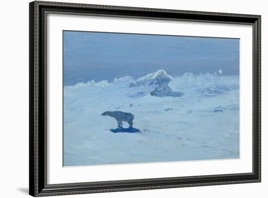 Polar Bear Hunting in the Moonlight, 1899-Alexander Borisov-Framed Giclee Print