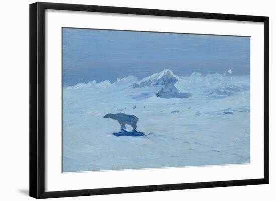 Polar Bear Hunting in the Moonlight, 1899-Alexander Borisov-Framed Giclee Print