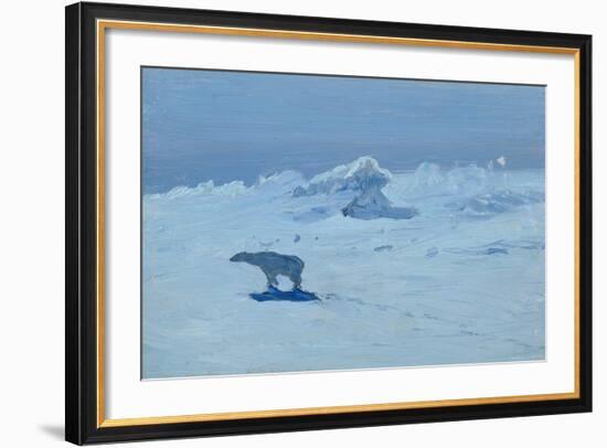 Polar Bear Hunting in the Moonlight, 1899-Alexander Borisov-Framed Giclee Print