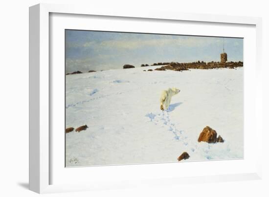 Polar Bear in an Arctic Landscape, 1899-Richard Friese-Framed Giclee Print