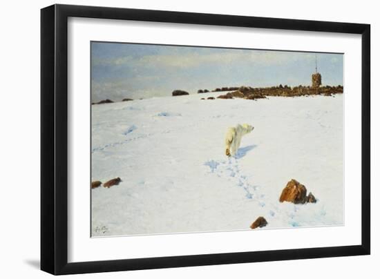 Polar Bear in an Arctic Landscape, 1899-Richard Friese-Framed Giclee Print