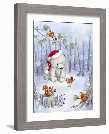 Polar Bear In Wood-MAKIKO-Framed Giclee Print