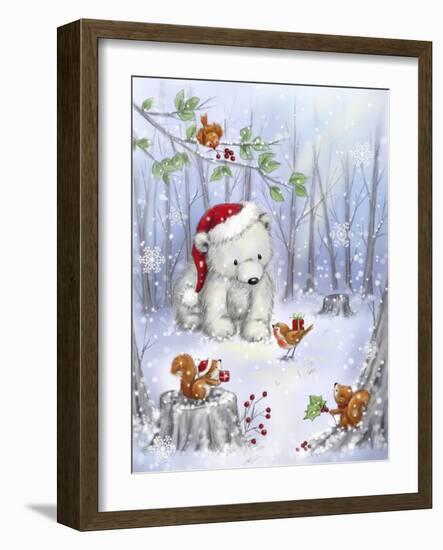 Polar Bear In Wood-MAKIKO-Framed Giclee Print