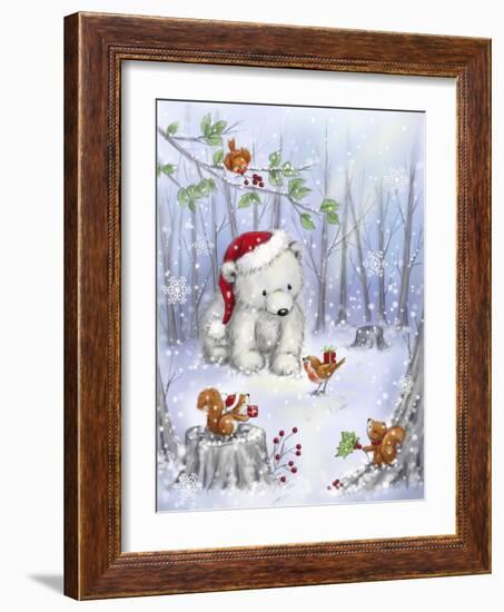 Polar Bear In Wood-MAKIKO-Framed Giclee Print