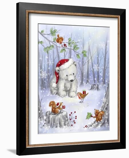 Polar Bear In Wood-MAKIKO-Framed Giclee Print