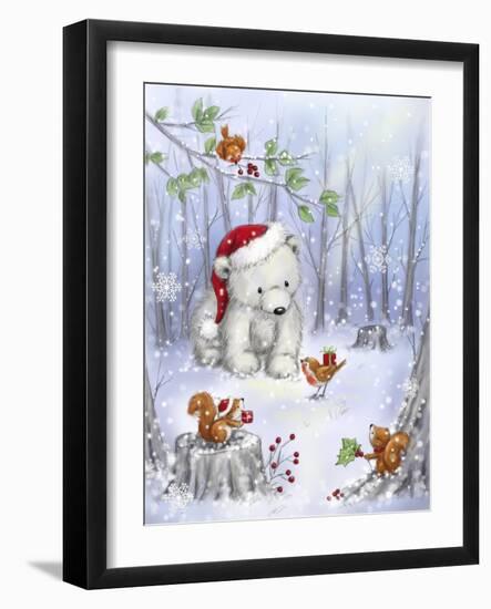 Polar Bear In Wood-MAKIKO-Framed Giclee Print
