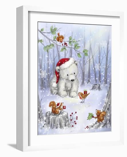 Polar Bear In Wood-MAKIKO-Framed Giclee Print