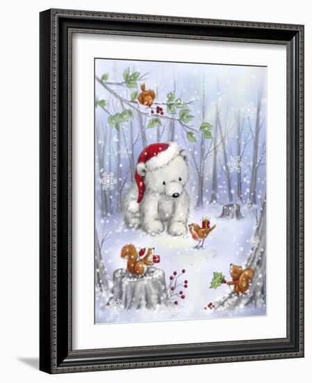 Polar Bear In Wood-MAKIKO-Framed Giclee Print