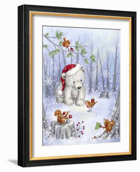 Polar Bear In Wood-MAKIKO-Framed Giclee Print