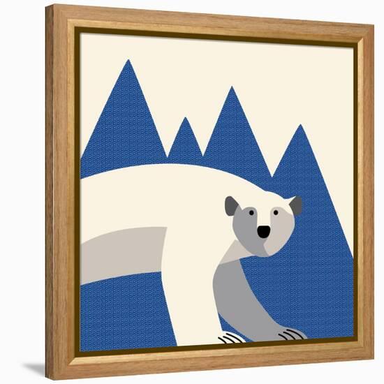 polar bear mountain-null-Framed Premier Image Canvas