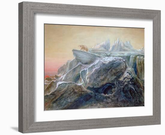 Polar Bear on an Iceberg-William Bradford-Framed Giclee Print