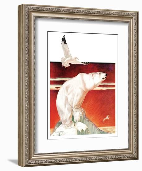 "Polar Bear on Iceberg,"January 14, 1933-Jack Murray-Framed Giclee Print