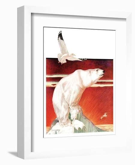 "Polar Bear on Iceberg,"January 14, 1933-Jack Murray-Framed Giclee Print