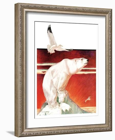 "Polar Bear on Iceberg,"January 14, 1933-Jack Murray-Framed Giclee Print