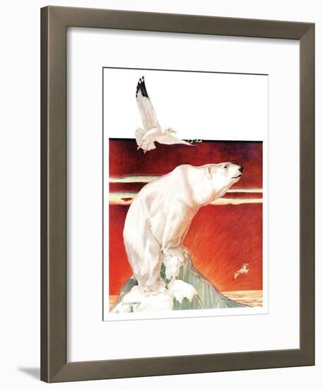 "Polar Bear on Iceberg,"January 14, 1933-Jack Murray-Framed Giclee Print