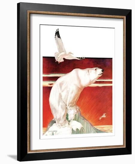 "Polar Bear on Iceberg,"January 14, 1933-Jack Murray-Framed Giclee Print