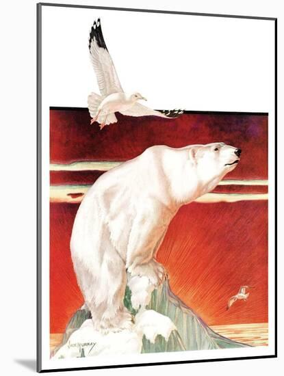 "Polar Bear on Iceberg,"January 14, 1933-Jack Murray-Mounted Giclee Print